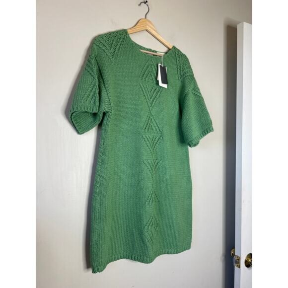 NWT Mirth Osaka Short Dress Clover Sleeve Sweaty Mini Dress Green Size: Small - Picture 3 of 8